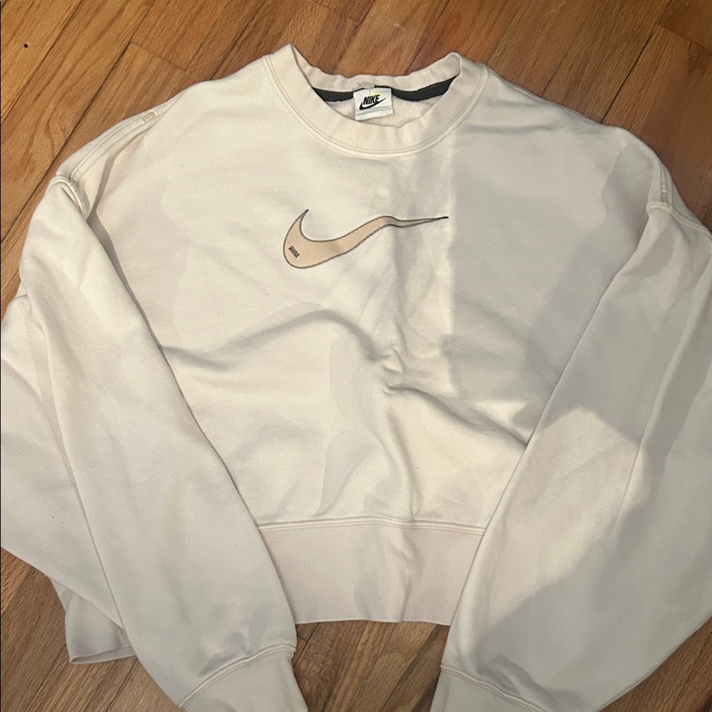 Nike Women's Off-White Crew Neck crop top Sweater